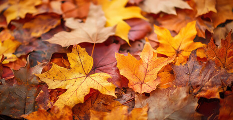 Fototapeta premium Autumn leaves on the ground