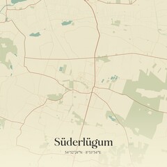 Obraz premium Vintage map of Suderlugum, Germany.