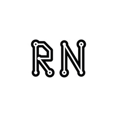 RN monogram logo design letter text name symbol monochrome logotype alphabet character simple logo