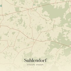 Vintage map of Suhlendorf, Germany.