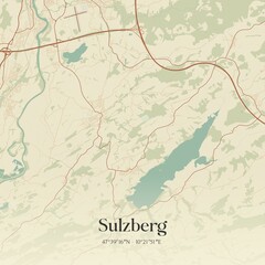 Obraz premium Vintage map of Sulzberg, Germany.