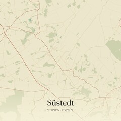 Vintage map of Sustedt, Germany.