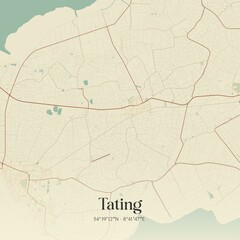 Vintage map of Tating, Germany.