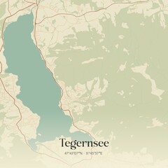 Obraz premium Vintage map of Tegernsee, Germany.