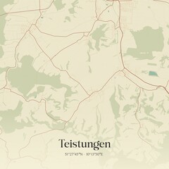 Obraz premium Vintage map of Teistungen, Germany.