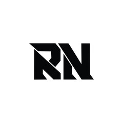 RN monogram logo design letter text name symbol monochrome logotype alphabet character simple logo