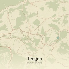Vintage map of Tengen, Germany.