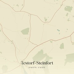 Fototapeta premium Vintage map of Testorf-Steinfort, Germany.