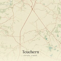 Vintage map of Teuchern, Germany.