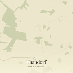 Vintage map of Thandorf, Germany.