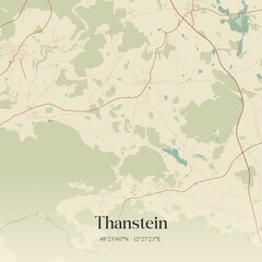 Vintage map of Thanstein, Germany.
