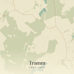 Vintage map of Tramm, Germany.