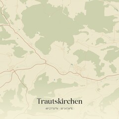 Fototapeta premium Vintage map of Trautskirchen, Germany.
