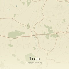 Vintage map of Treia, Germany.