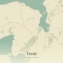 Fototapeta premium Vintage map of Trent, Germany.