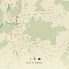 Vintage map of Trittau, Germany.