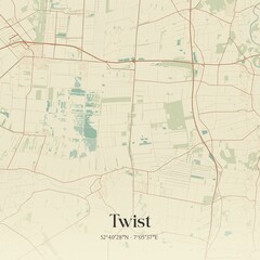 Vintage map of Twist, Germany.