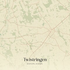 Vintage map of Twistringen, Germany.