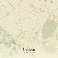 Vintage map of Uedem, Germany.
