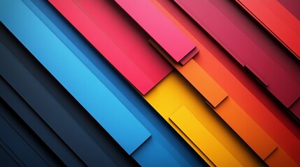 Obraz premium Abstract colorful shapes, layered design, 3d render, Generative AI