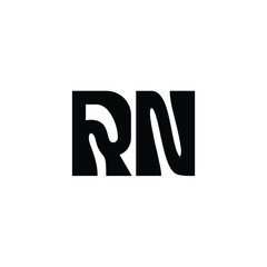 RN monogram logo design letter text name symbol monochrome logotype alphabet character simple logo