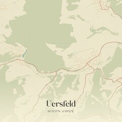 Naklejka premium Vintage map of Uersfeld, Germany.