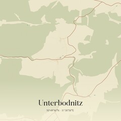 Fototapeta premium Vintage map of Unterbodnitz, Germany.