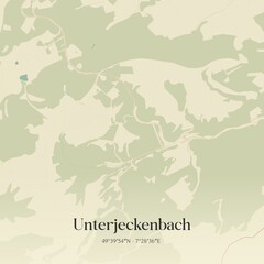 Vintage map of Unterjeckenbach, Germany.