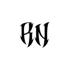 RN monogram logo design letter text name symbol monochrome logotype alphabet character simple logo