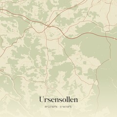 Vintage map of Ursensollen, Germany.