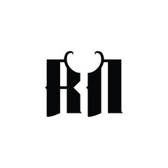 RN monogram logo design letter text name symbol monochrome logotype alphabet character simple logo