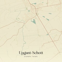 Vintage map of Upgant-Schott, Germany.