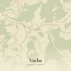 Obraz premium Vintage map of Vacha, Germany.