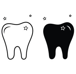 Set of clean and healthy tooth vector icons. Shine teeth icons. teeth icon . tooth icon.