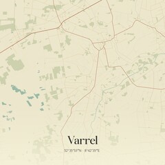 Vintage map of Varrel, Germany.