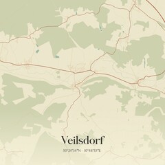Vintage map of Veilsdorf, Germany.
