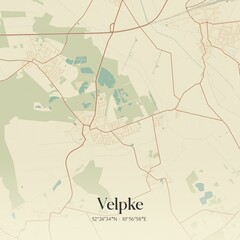 Vintage map of Velpke, Germany.