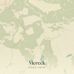 Vintage map of Viereck, Germany.