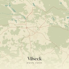 Vintage map of Vilseck, Germany.