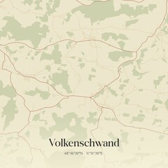 Vintage map of Volkenschwand, Germany.