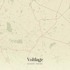 Obraz premium Vintage map of Voltlage, Germany.