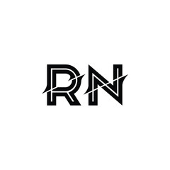 RN monogram logo design letter text name symbol monochrome logotype alphabet character simple logo