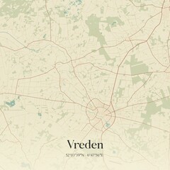 Vintage map of Vreden, Germany.