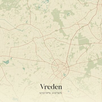 Vintage map of Vreden, Germany.