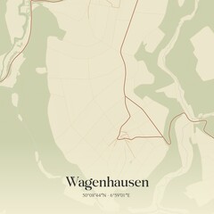 Vintage map of Wagenhausen, Germany.