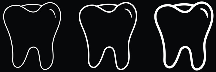 set of tooth liner icon .