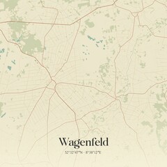 Vintage map of Wagenfeld, Germany.