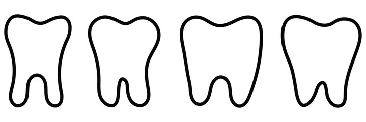 set of tooth liner icon .