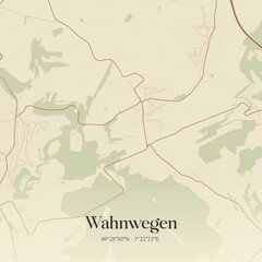Vintage map of Wahnwegen, Germany.