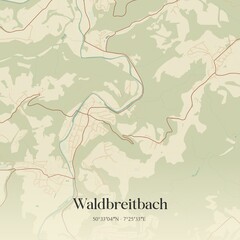 Obraz premium Vintage map of Waldbreitbach, Germany.